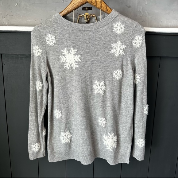 Talbots Petite Snowflake Gray Sweater Top‎ Size SP - Picture 1 of 12